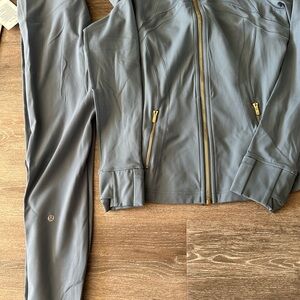 NWT Lululemon athletica steel blue  track Jacket & legging